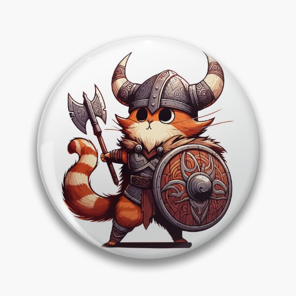 Item preview, Funny Viking Warrior Cat Norse Mythology Anime Portrait designed and sold by TomFrontierArt.