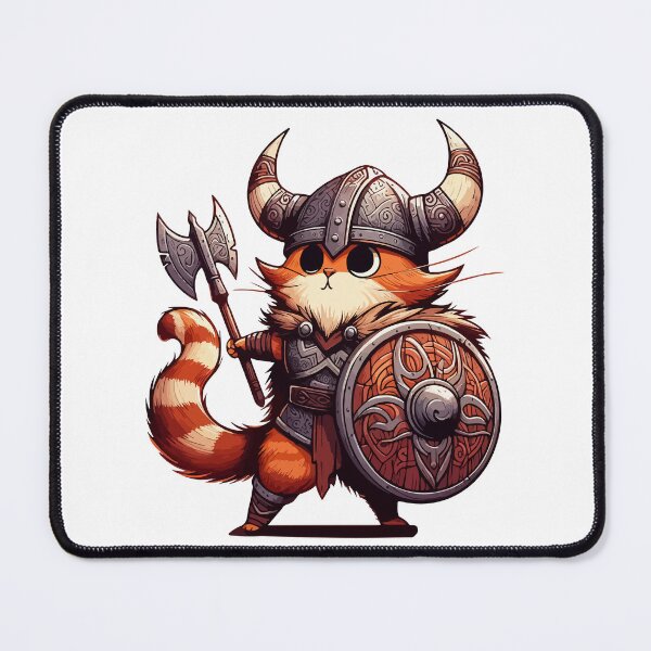 Item preview, Funny Viking Warrior Cat Norse Mythology Anime Portrait designed and sold by TomFrontierArt.