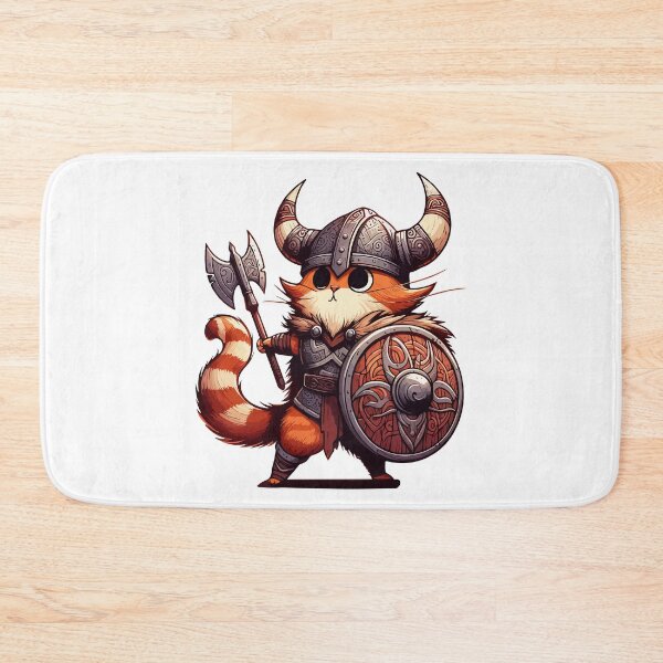 Item preview, Funny Viking Warrior Cat Norse Mythology Anime Portrait designed and sold by TomFrontierArt.