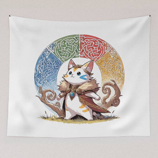 Item preview, Kawaii Viking Warrior Cat Norse Mythology Anime Portrait designed and sold by TomFrontierArt.