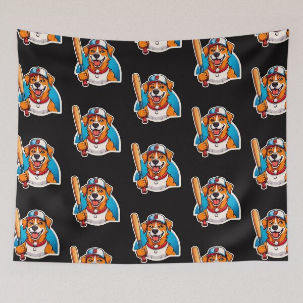 Item preview, Bark and Batter: Dog with Baseball Bat designed and sold by Wonder Pixel Studio.