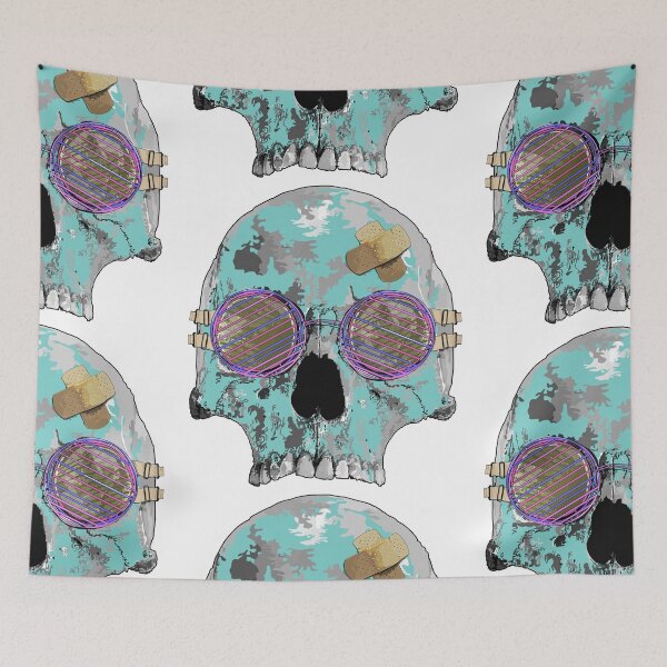 Item preview, Forest green skull - shutter shades and plaster bandages  designed and sold by m-yoga-store.