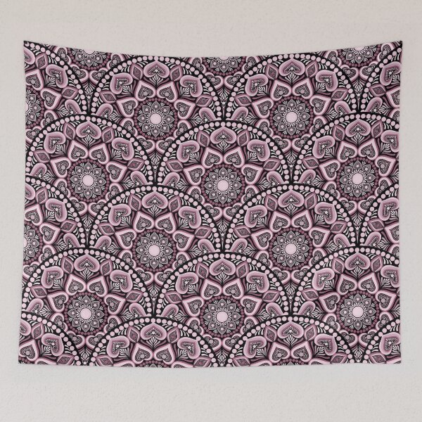 Item preview, Dusky Rose Hearts in Flowers Forever Dot Mandala Scale Pattern designed and sold by Triplicate Limited.