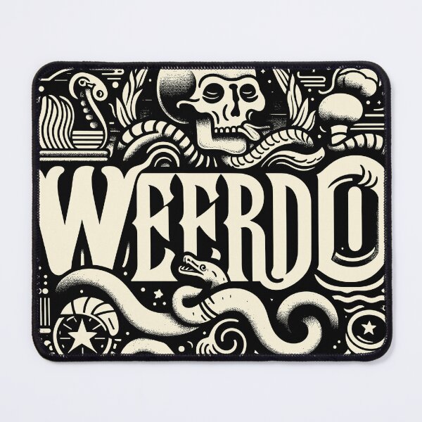 Item preview, Weirdo Typography | Retro Artwork with Skulls and Creepy Design designed and sold by diegomenjivar92.