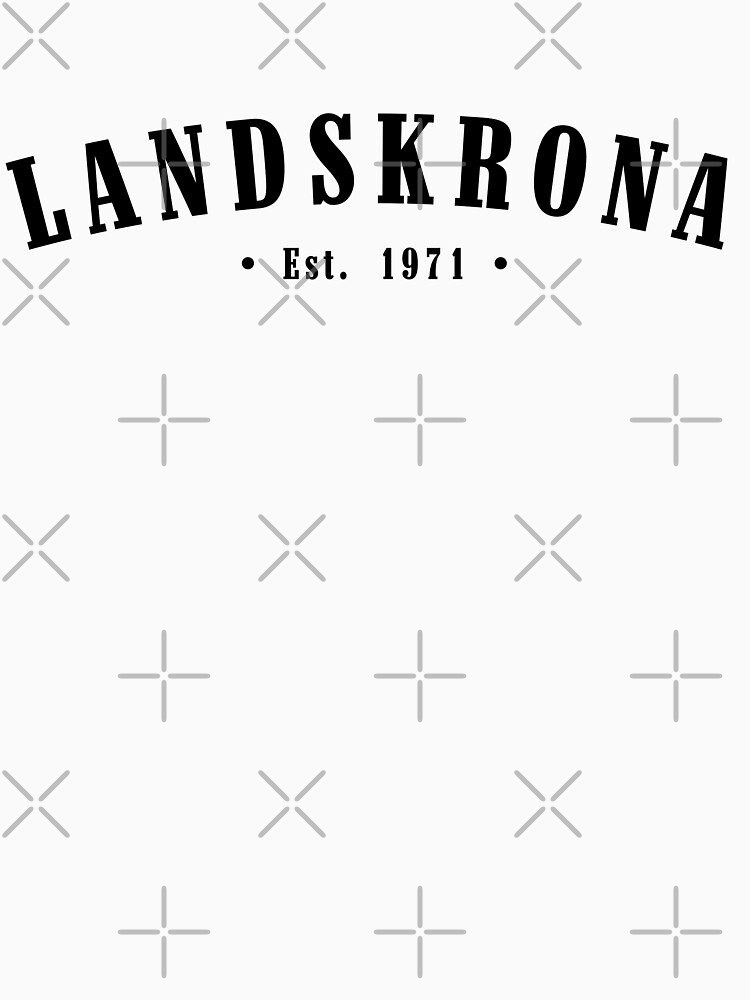 Thumbnail 7 of 7, Classic T-Shirt, Landskrona Skåne County Sweden Est. 1971 Black Letter Sverige designed and sold by establishedwear.