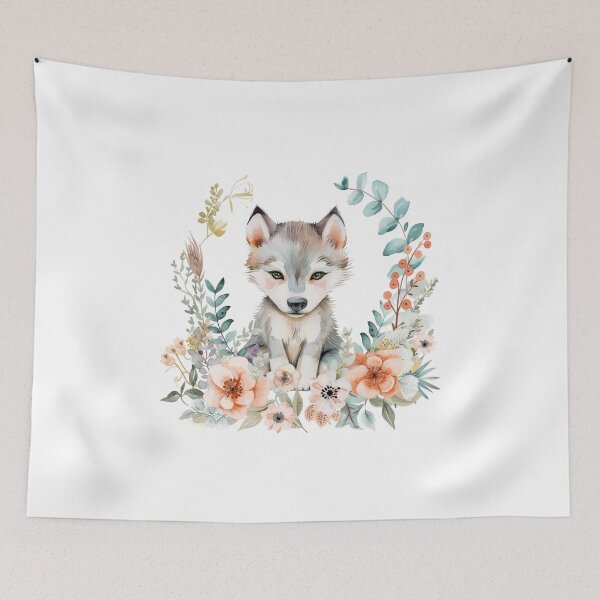 Item preview, Adorable Watercolour Animals - Wolf Puppy designed and sold by fluidwatercolor.