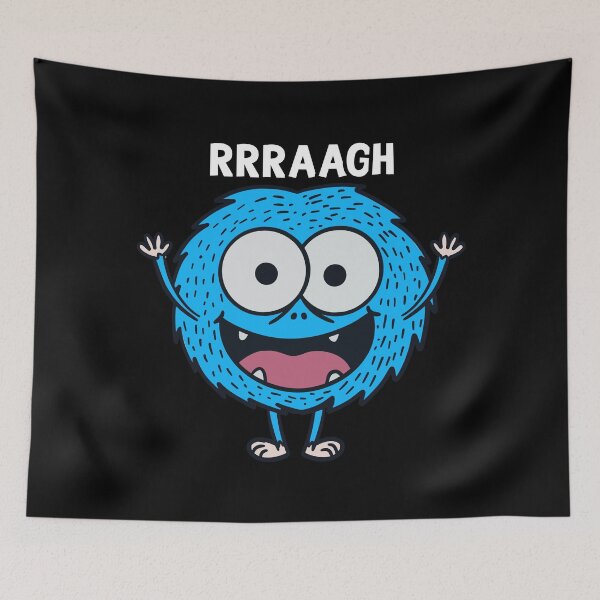 Item preview, Funny Blue Monster Shouting - Cartoon Illustration designed and sold by RuyaFab.