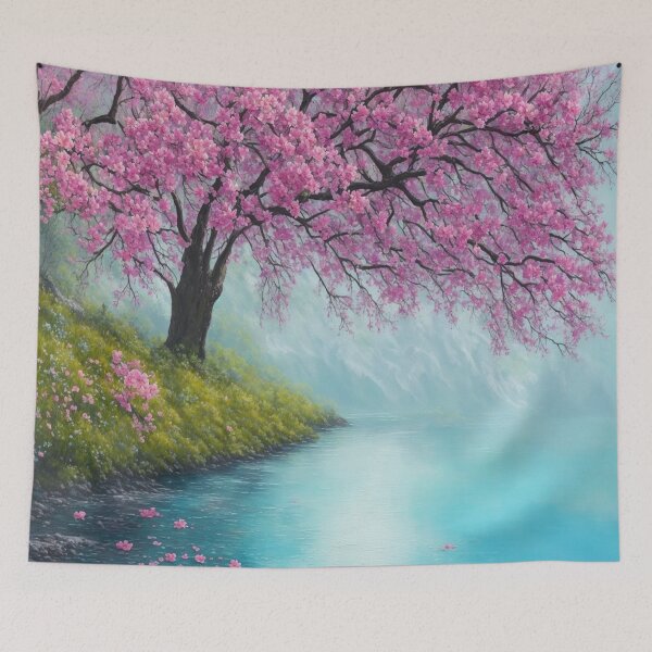 Item preview, Watercolor Pink Flowers On A Tree designed and sold by ArtsyWishy.