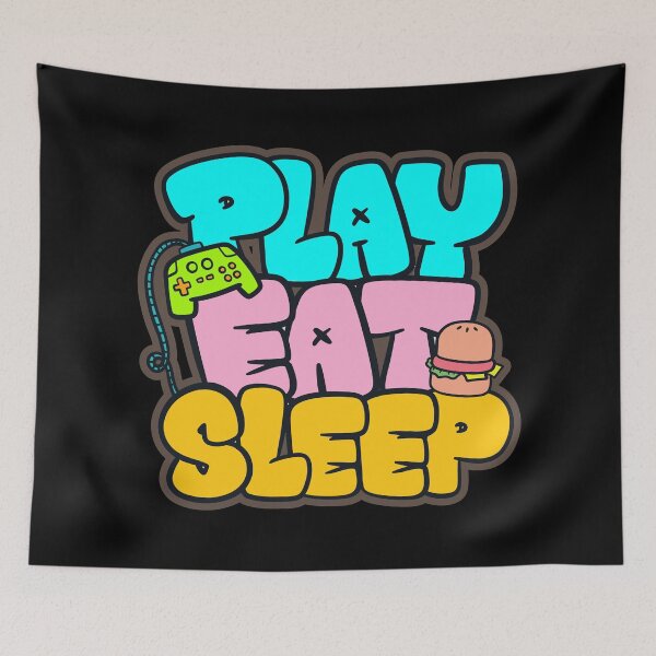 Item preview, Gamer's Motto: Play, Eat, Sleep - Colorful Lifestyle Desig designed and sold by RuyaFab.