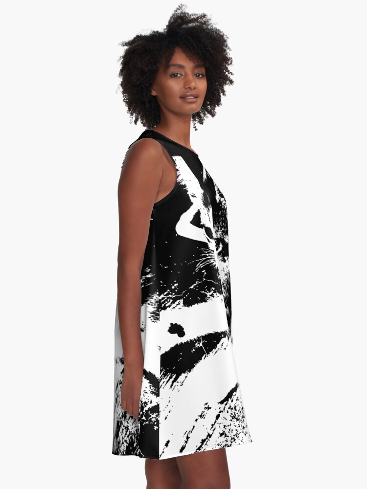Alternate view of Little Kitten Cute Black and White Photography A-Line Dress
