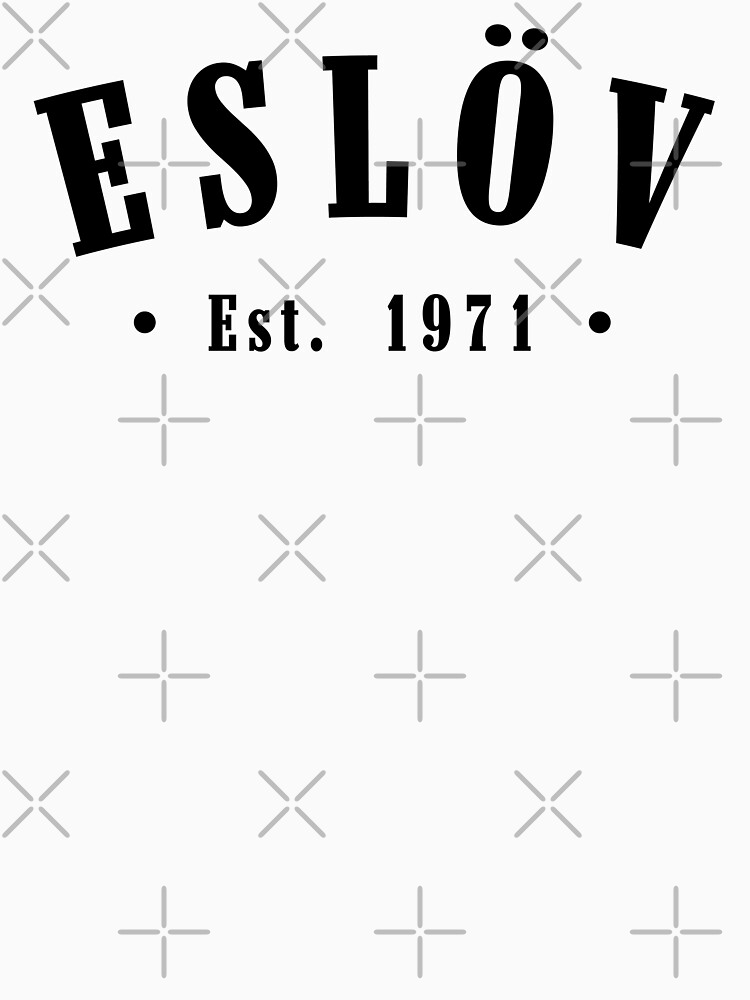 Thumbnail 7 of 7, Classic T-Shirt, Eslöv Skåne County Sweden Est. 1971 Black Letter Sverige designed and sold by establishedwear.