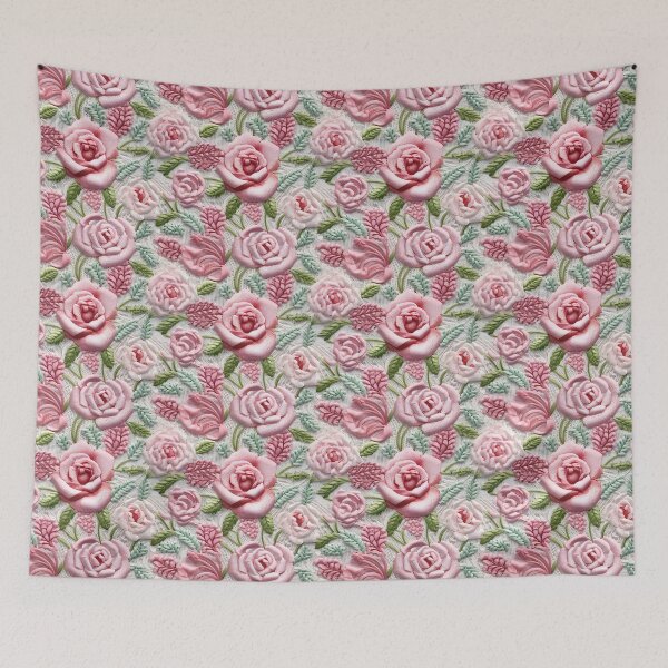 Aperçu de l'œuvre Roses brodées sur dentelle créée et vendue par SimoneBalman.