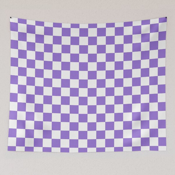 Item preview, Small Checkered - White and Dark Pastel Purple designed and sold by JustPatterns2.