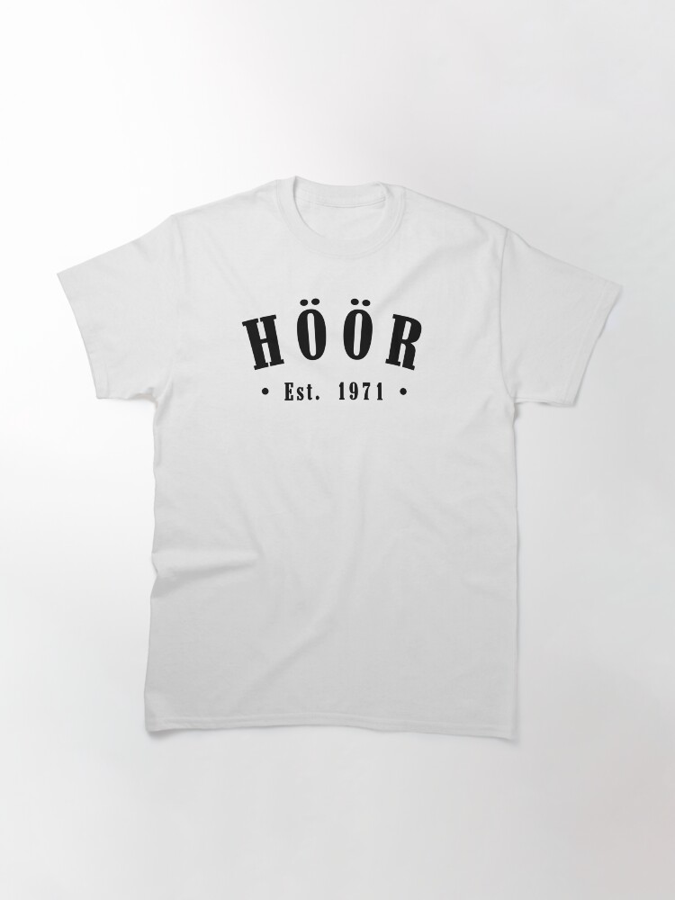 Thumbnail 3 of 7, Classic T-Shirt, Höör Skåne County Sweden Est. 1971 Black Letter Sverige designed and sold by establishedwear.