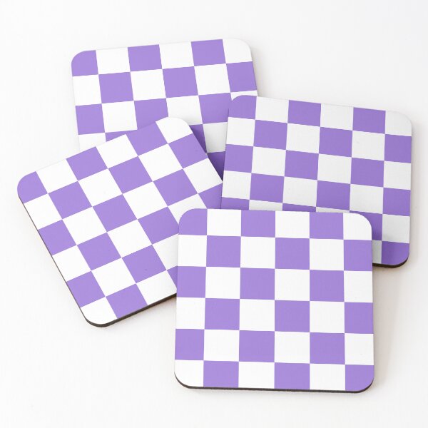 Aperçu de l'œuvre Grands Carreaux - Blanc et Violet Pastel Foncé créée et vendue par JustPatterns2.