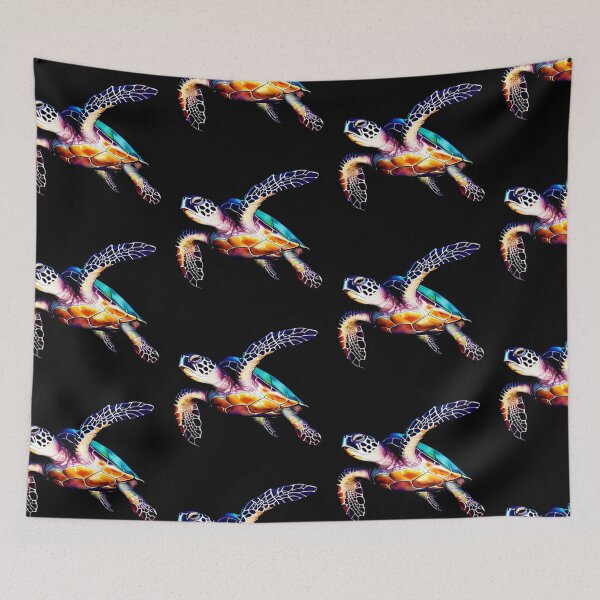 Item preview, Technicolor Watercolor Sea Turtle designed and sold by PrintsBySarahB.