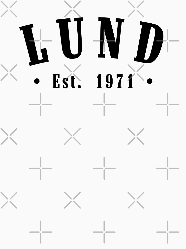 Thumbnail 7 of 7, Classic T-Shirt, Lund Skåne County Sweden Est. 1971 Black Letter Sverige designed and sold by establishedwear.