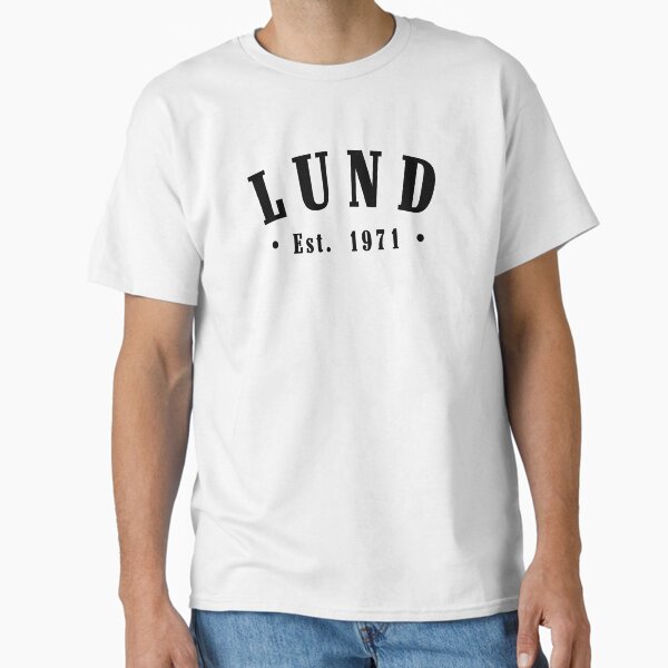 Lund Skåne County Sweden Est. 1971 Black Letter Sverige Classic T-Shirt
