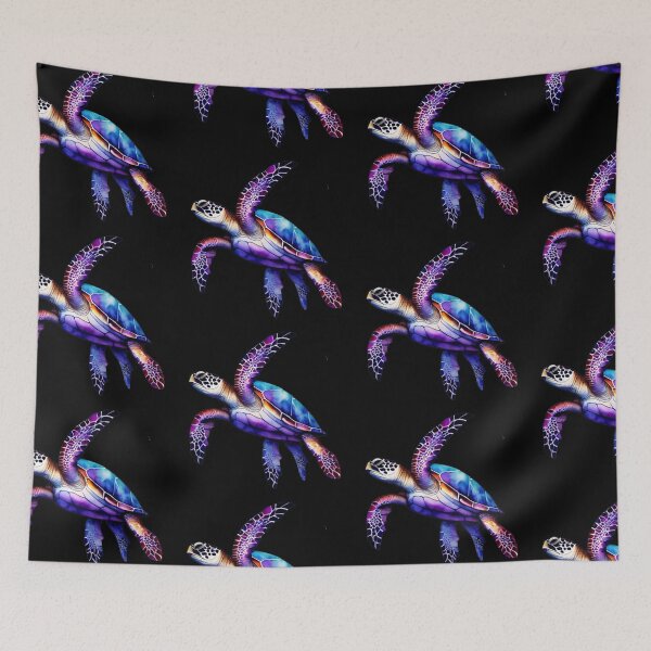Item preview, Technicolor Watercolor Sea Turtle designed and sold by PrintsBySarahB.
