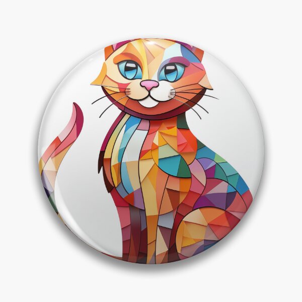 Item preview, Colored mosaic cat designed and sold by GoodThings66.