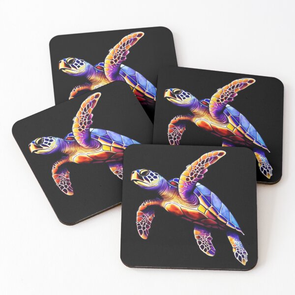 Item preview, Technicolor Watercolor Sea Turtle designed and sold by PrintsBySarahB.