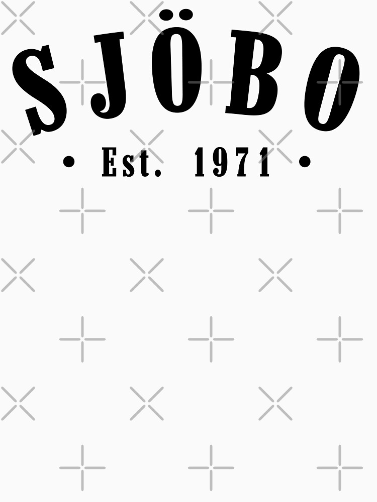 Thumbnail 7 of 7, Classic T-Shirt, Sjöbo Skåne County Sweden Est. 1971 Black Letter Sverige designed and sold by establishedwear.