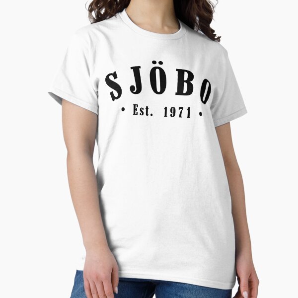 Sjöbo Skåne County Sweden Est. 1971 Black Letter Sverige Classic T-Shirt