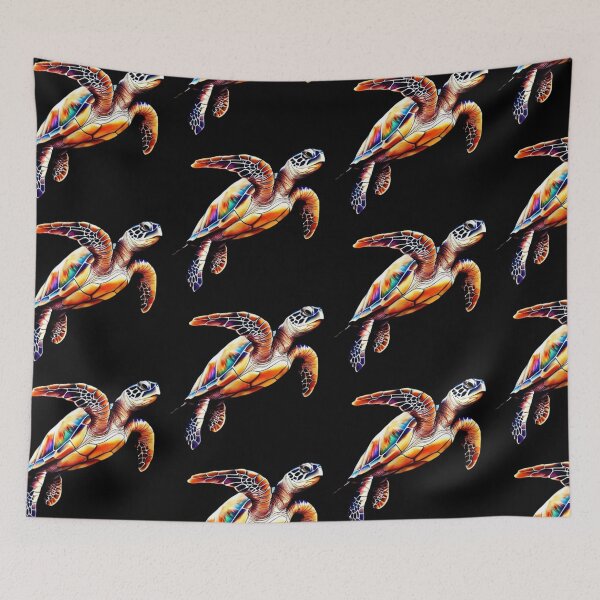 Item preview, Technicolor Watercolor Sea Turtle designed and sold by PrintsBySarahB.