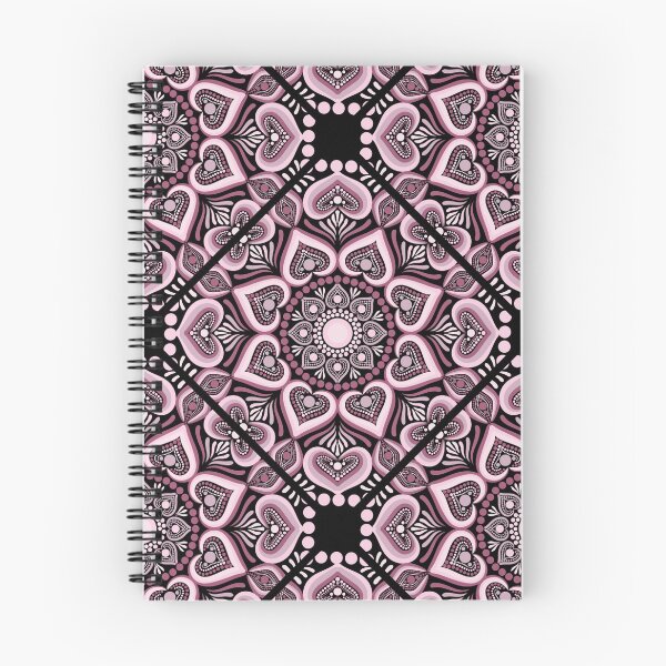 Item preview, Dusky Rose Hearts in Flowers Forever Dot Mandala Diamond Tile Pattern designed and sold by Triplicate Limited.