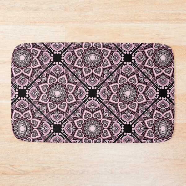 Item preview, Dusky Rose Hearts in Flowers Forever Dot Mandala Diamond Tile Pattern designed and sold by Triplicate Limited.