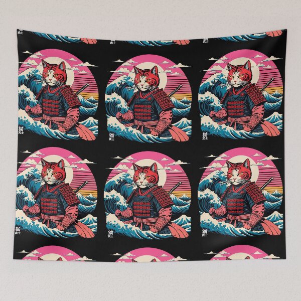 Item preview, Vaporwave Samurai Cat  designed and sold by TheSamuraiCat.