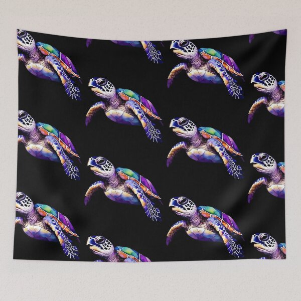 Item preview, Technicolor Watercolor Sea Turtle designed and sold by PrintsBySarahB.