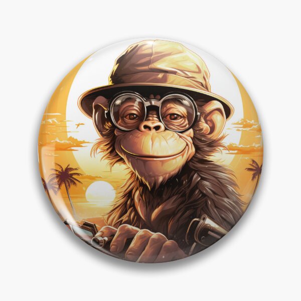 Item preview, Monkey wearing a stylish hat designed and sold by Revived Design.