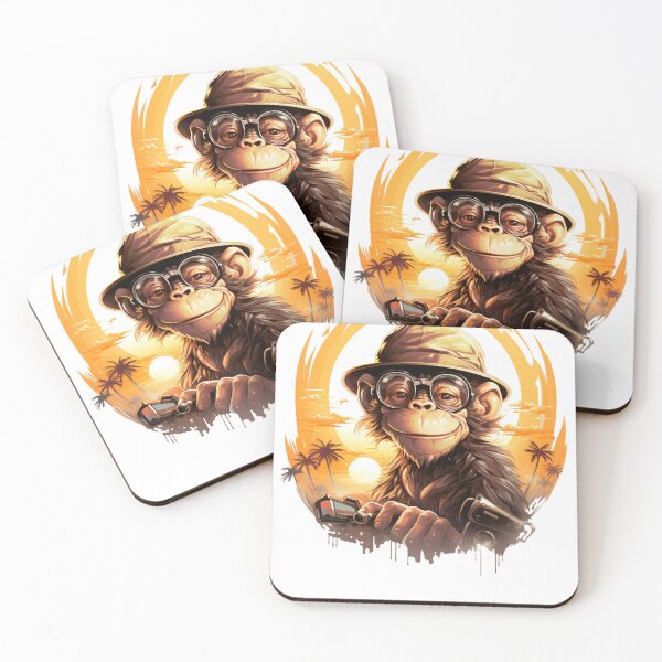 Item preview, Monkey wearing a stylish hat designed and sold by Revived Design.