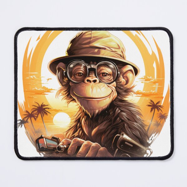 Item preview, Monkey wearing a stylish hat designed and sold by Revived Design.