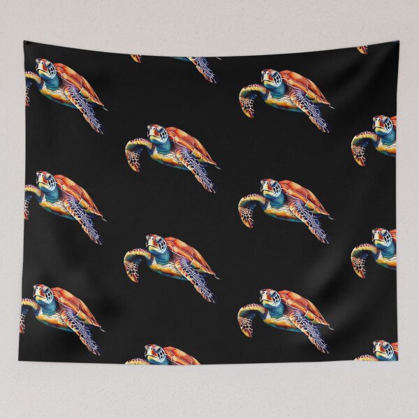Item preview, Technicolor Watercolor Sea Turtle designed and sold by PrintsBySarahB.