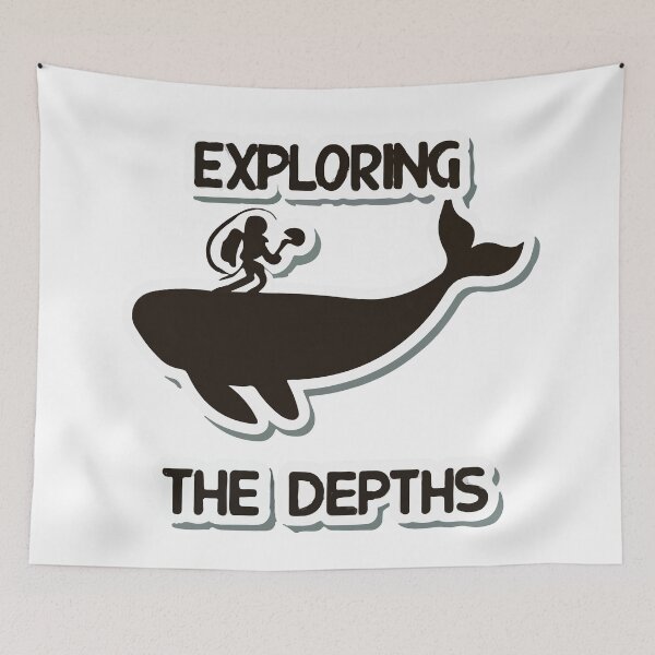 Item preview, Exploring the Depths - Sperm Whale and Diver Silhouette designed and sold by NiftyWrx.