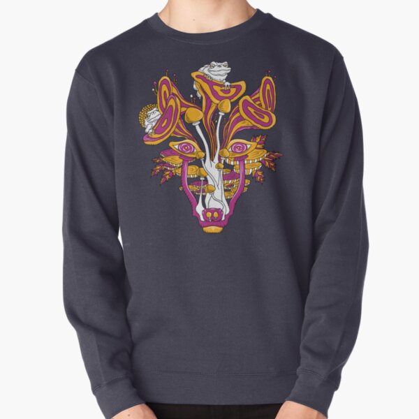 Psychedelic Mushroom Wolf Pullover Sweatshirt
