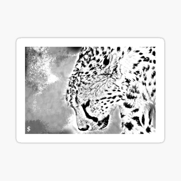 Creative Perspective: Cheetah B&W Sticker