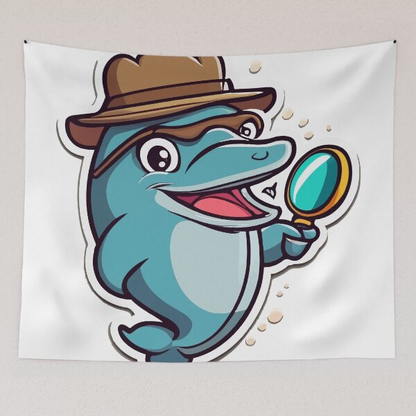 Item preview, Detective Dolphin Cartoon Adventure designed and sold by NiftyWrx.