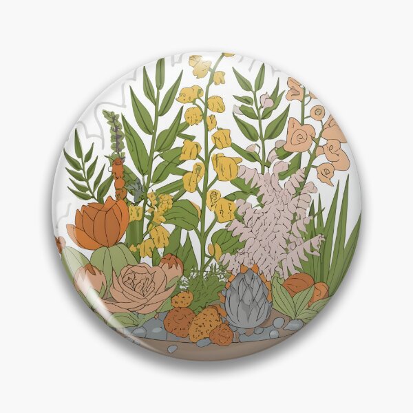 Item preview, botanical garden scene with intricately detailed flowers, plants,, and foliage. sticker designed and sold by ArtshirtGroup.