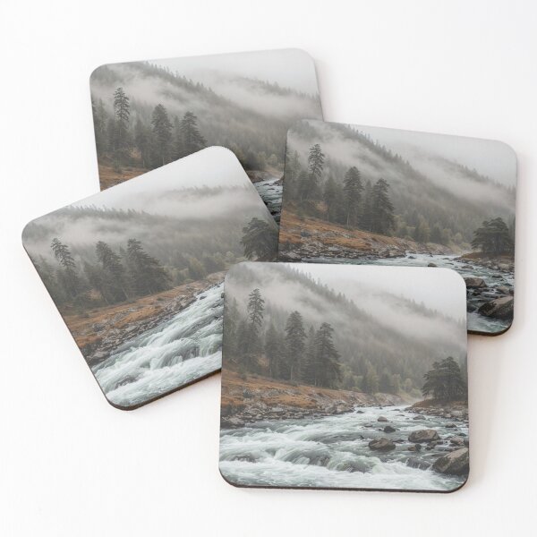 Item preview, Foggy Mountain River Forest designed and sold by Miguel's AI Store.