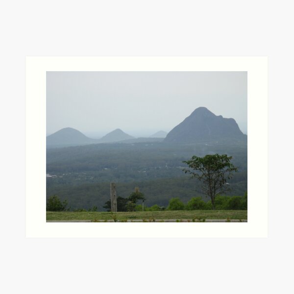GLASS HOUSE MOUNTAINS QLD Art Print