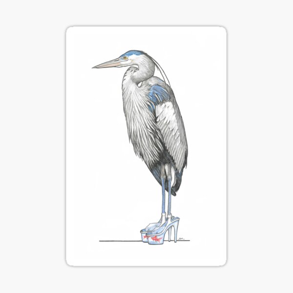 Great Blue Heron in Aquarium Platform Heels Sticker