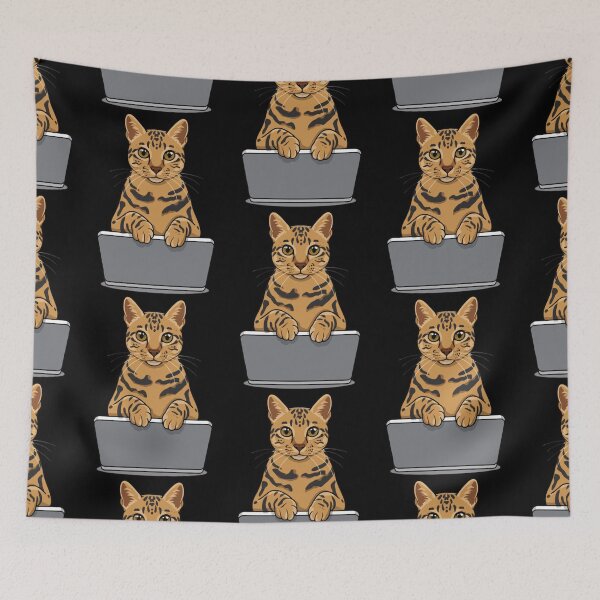 Item preview, Bengal Cat with laptop designed and sold by Blemenowo.