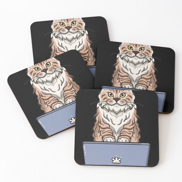 Item preview, Selkirk Rex with laptop designed and sold by Blemenowo.