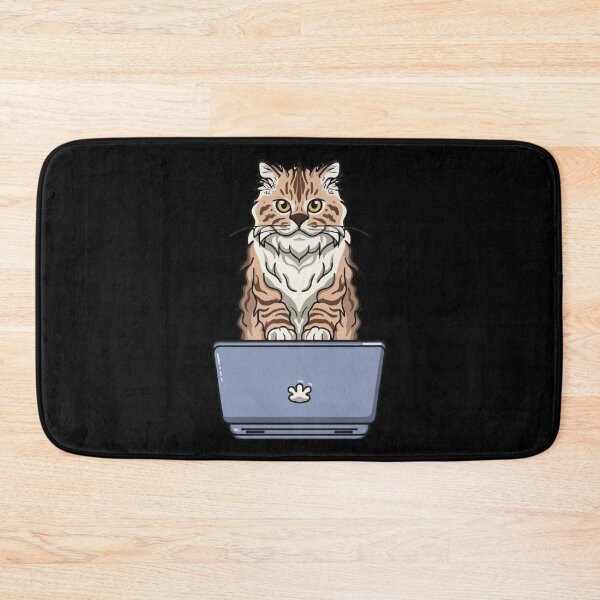 Item preview, Selkirk Rex with laptop designed and sold by Blemenowo.