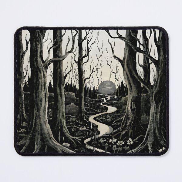 Item preview, A haunting depiction of a forest at twilight, with intricate details in the foliage and shadows designed and sold by ArtshirtGroup.