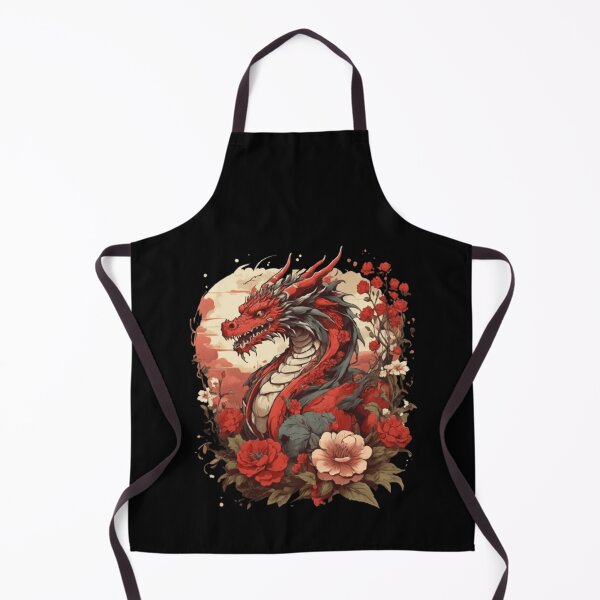 Item preview, anime dragon red flowers designed and sold by martin max.