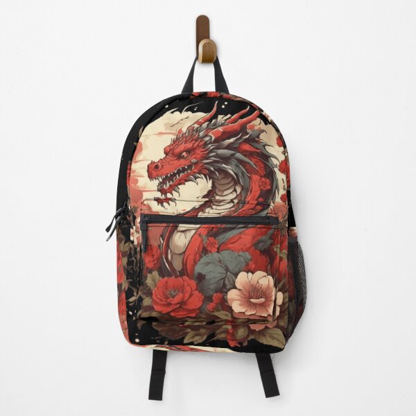 Item preview, anime dragon red flowers designed and sold by martin max.